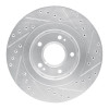 R1 05-22 Mitsubishi Outlander Front Left Drilled & Slotted Silver Brake Rotor