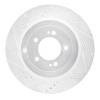 R1 08-15 Mitsubishi Lancer Rear Left Drilled & Slotted Silver Brake Rotor