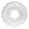 R1 03-06 Mitsubishi Lancer Rear Right Drilled & Slotted Silver Brake Rotor