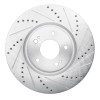 R1 03-06 Mitsubishi Lancer Front Right Drilled & Slotted Silver Brake Rotor