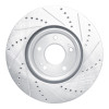 R1 03-06 Mitsubishi Lancer Front Left Drilled & Slotted Silver Brake Rotor