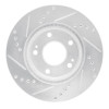 R1 00-24 Chrysler SEBRING Front Right Drilled & Slotted Silver Brake Rotor