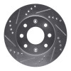 R1 88-07 Dodge Colt Front Left Drilled & Slotted Silver Brake Rotor