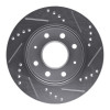 R1 88-07 Dodge Colt Front Left Drilled & Slotted Silver Brake Rotor