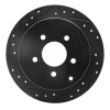 R1 01-07 Buick Rendezvous Rear Left Drilled & Slotted Black Brake Rotor