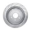 R1 10-24 Infiniti QX80 Rear Right Drilled & Slotted Silver Brake Rotor
