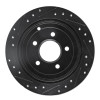 R1 01-07 Buick Rendezvous Rear Right Drilled & Slotted Black Brake Rotor