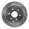 R1 10-24 Infiniti QX56 Rear Left Drilled & Slotted Silver Brake Rotor