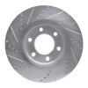 R1 07-24 Infiniti QX56 Front Right Drilled & Slotted Silver Brake Rotor
