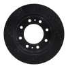 R1 85-89 Chevrolet P30 Front Right Drilled & Slotted Black Brake Rotor