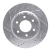 R1 07-24 Infiniti QX56 Front Left Drilled & Slotted Silver Brake Rotor