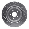 R1 09-24 Infiniti Q70 Rear Right Drilled & Slotted Silver Brake Rotor