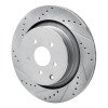 R1 09-24 Infiniti Q50 Rear Left Drilled & Slotted Silver Brake Rotor