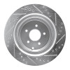 R1 09-24 Infiniti Q50 Rear Left Drilled & Slotted Silver Brake Rotor