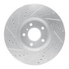 R1 05-14 Infiniti FX45 Front Right Drilled & Slotted Silver Brake Rotor