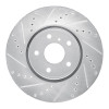 R1 05-14 Infiniti FX37 Front Left Drilled & Slotted Silver Brake Rotor