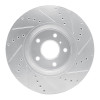R1 05-14 Infiniti FX37 Front Left Drilled & Slotted Silver Brake Rotor
