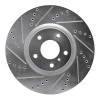 R1 07-15 Infiniti G35 Front Left Drilled & Slotted Silver Brake Rotor