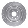 R1 07-15 Infiniti G37 Rear Right Drilled & Slotted Silver Brake Rotor