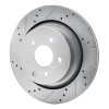 R1 07-15 Infiniti G37 Rear Left Drilled & Slotted Silver Brake Rotor