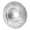 R1 07-15 Infiniti G37 Rear Left Drilled & Slotted Silver Brake Rotor