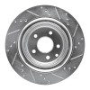 R1 07-15 Infiniti G37 Rear Left Drilled & Slotted Silver Brake Rotor