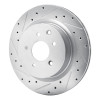 R1 03-08 Infiniti G35 Rear Left Drilled & Slotted Silver Brake Rotor