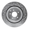 R1 03-08 Infiniti G35 Rear Left Drilled & Slotted Silver Brake Rotor