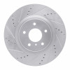 R1 03-08 Infiniti G35 Front Left Drilled & Slotted Silver Brake Rotor