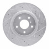 R1 03-08 Infiniti G35 Front Right Drilled & Slotted Silver Brake Rotor