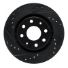R1 04-17 Chevrolet SPARK (USA/Canada) Front Left Drilled & Slotted Black Brake Rotor