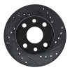 R1 85-93 Chevrolet SPECTRUM Front Right Drilled & Slotted Black Brake Rotor