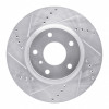 R1 03-05 Infiniti G35 Front Left Drilled & Slotted Silver Brake Rotor