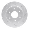 R1 05-07 Infiniti QX56 Front Right Drilled & Slotted Silver Brake Rotor EDZ-67096R