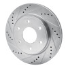 R1 05-07 Infiniti QX56 Front Left Drilled & Slotted Silver Brake Rotor EDZ-67096L