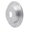 R1 03-24 Infiniti FX45 Rear Left Drilled & Slotted Silver Brake Rotor