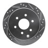 R1 05-25 Nissan Frontier Rear Right Drilled & Slotted Silver Brake Rotor