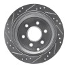 R1 05-25 Nissan Frontier Rear Right Drilled & Slotted Silver Brake Rotor