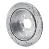 R1 05-25 Nissan Frontier Rear Left Drilled & Slotted Silver Brake Rotor