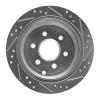 R1 05-25 Nissan Frontier Rear Left Drilled & Slotted Silver Brake Rotor