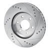R1 05-25 Nissan Frontier Front Left Drilled & Slotted Silver Brake Rotor