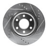 R1 05-25 Nissan Frontier Front Left Drilled & Slotted Silver Brake Rotor