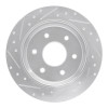 R1 04-15 Infiniti QX56 Rear Right Drilled & Slotted Silver Brake Rotor