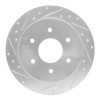 R1 04-15 Infiniti QX56 Rear Left Drilled & Slotted Silver Brake Rotor