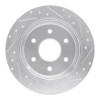 R1 04-15 Infiniti QX56 Rear Left Drilled & Slotted Silver Brake Rotor