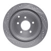 R1 03-24 Infiniti FX45 Rear Right Drilled & Slotted Silver Brake Rotor