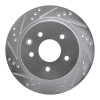 R1 02-25 Infiniti G35 Rear Left Drilled & Slotted Silver Brake Rotor