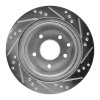 R1 02-25 Infiniti G35 Rear Left Drilled & Slotted Silver Brake Rotor