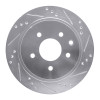 R1 02-25 Infiniti G35 Rear Right Drilled & Slotted Silver Brake Rotor