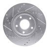 R1 02-17 Infiniti Q45 Front Right Drilled & Slotted Silver Brake Rotor
